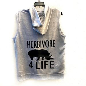 Herbivore 4 life hooded vest. Vegan vegetarian